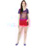 CANTÃO - SHORTS SARJA COLOR BARRA DESFIADA C/ ABERTURA LATERAL - VERMELHO