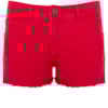 CANTÃO - SHORTS SARJA COLOR BARRA DESFIADA C/ ABERTURA LATERAL - VERMELHO