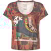 CANTÃO - T-SHIRT AMPLA ESTAMPA PATINS - FRAMBOESA