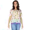 CANTÃO - T-SHIRT CROPPED ESTAMPA FLORICULTURA - BRANCO