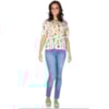 CANTÃO - T-SHIRT CROPPED ESTAMPA FLORICULTURA - BRANCO