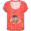 CANTÃO - T-SHIRT CROPPED SILK XICARA - VERMELHO