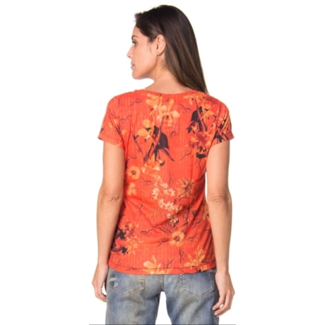 CANTÃO - T-SHIRT ESTAMPA BROOKLYN DOG - LARANJA