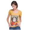 CANTÃO - T-SHIRT ESTAMPA MONA CAT - AMARELO