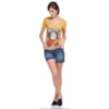 CANTÃO - T-SHIRT ESTAMPA MONA CAT - AMARELO