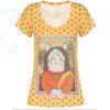 CANTÃO - T-SHIRT ESTAMPA MONA CAT - AMARELO