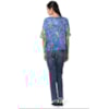 CANTÃO - T-SHIRT ESTAMPA PÁSSAROS BICOLOR - AZUL