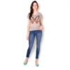CANTÃO -  T-SHIRT ESTAMPADA BORBOLETTA FOLK - BEGE