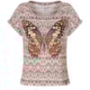 CANTÃO -  T-SHIRT ESTAMPADA BORBOLETTA FOLK - BEGE