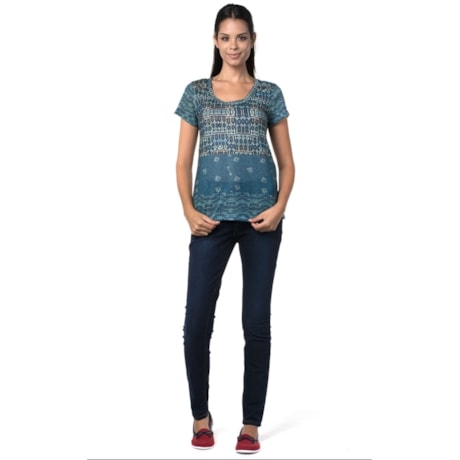 CANTÃO - T-SHIRT ESTAMPADA DECOTE U - VERDE