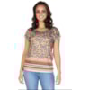 CANTÃO - T-SHIRT RAGLÃ ESTAMPA GEOMÉTRICA - FERRUGEM