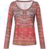 CANTÃO - T-SHIRT SILK MIX IKAT MANGA LONGA - VERMELHO