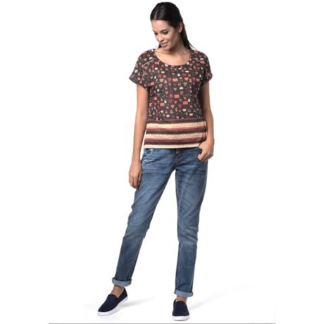 CANTÃO - T-SHIRT SILK TEA TIME - PRETO