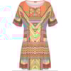 CANTÃO - VESTIDO ACINTURADO SILK ÉTNICO - LARANJA