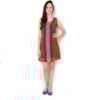 CANTÃO - VESTIDO CHIFFON SILK PATCH C/ COMBINAÇÃO - TELHA