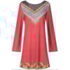 CANTÃO - VESTIDO MALHA ESTAMPADO MANGA SINO - FRAMBOESA