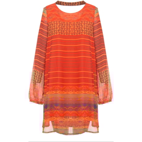 CANTÃO - VESTIDO SILK AZTEC - LARANJA