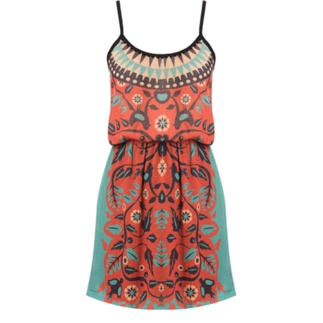CANTÃO - VESTIDO SILK BIRDIES - LARANJA CANTÃO - VESTIDO SILK BIRDIES - LARANJA