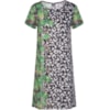 CANTÃO - VESTIDO T-SHIRT ESTAMPA TROPICAL GRÁFICA - P&B