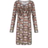 CANTÃO - VESTIDO TUBO MOLETOM PATCHWORK M/L - MARROM