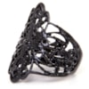 CAPITOLLIOM - ANEL PRATA OVAL TEXTURA PEDRA CENTRAL OVAL - PRETO