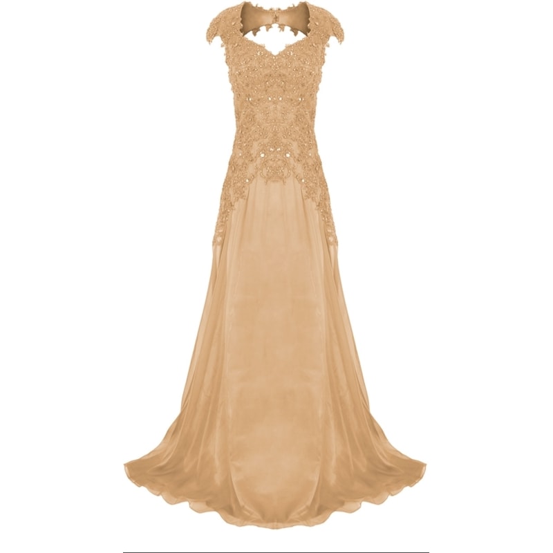 CAPITOLLIUM - VESTIDO LONGO CORPO RENDA BORDADA DECOTE COSTAS - DOURADO CAPITOLLIUM - VESTIDO LONGO CORPO RENDA BORDADA DECOTE COSTAS - DOURADO