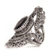 CAPITOLLIUM - ANEL BARROCO PEDRA OVAL COM STRASS - PRETO