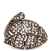 CAPITOLLIUM - ANEL FOLHA C/ STRASS PRATA ENVELHECIDO - ONIX