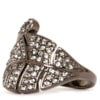 CAPITOLLIUM - ANEL FOLHA C/ STRASS PRATA ENVELHECIDO - ONIX