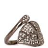CAPITOLLIUM - ANEL FOLHA C/ STRASS PRATA ENVELHECIDO - ONIX