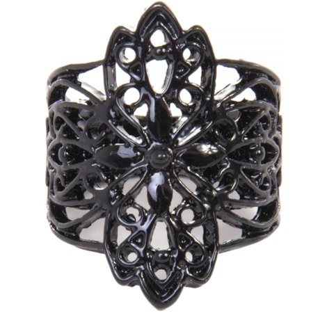 CAPITOLLIUM - ANEL METAL COLOR RENDA - PRETO