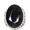CAPITOLLIUM - ANEL PEDRA OVAL GRANDE BORDA STRASS - PRETO