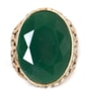 CAPITOLLIUM - ANEL PEDRA OVAL GRANDE BORDA STRASS - VERDE