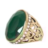 CAPITOLLIUM - ANEL PEDRA OVAL GRANDE BORDA STRASS - VERDE
