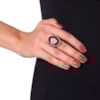 CAPITOLLIUM - ANEL PEDRA OVAL GRANDE BORDA STRASS - VINHO