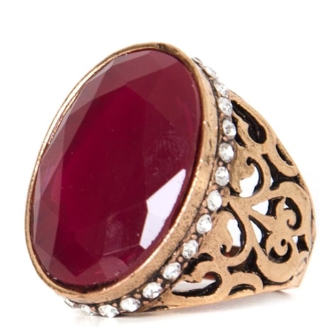 CAPITOLLIUM - ANEL PEDRA OVAL GRANDE BORDA STRASS - VINHO