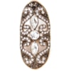 CAPITOLLIUM - ANEL PLACA OVAL GRANDE 3 PEDRAS - CRISTAL