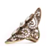 CAPITOLLIUM - ANEL PLACA OVAL GRANDE 3 PEDRAS - CRISTAL