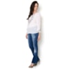 CAPITOLLIUM - BATA VISCOSE BORDADO DECOTE E PUNHO - BRANCO