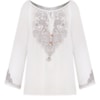 CAPITOLLIUM - BATA VISCOSE BORDADO DECOTE E PUNHO - BRANCO