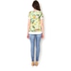 CAPITOLLIUM - BLUSA A VISCOSE ESTAMPADA TECIDO LISO BARRA/DEC/MANGA - VERDE