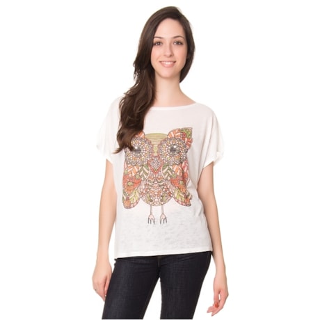 CAPITOLLIUM - BLUSA AMPLA CORUJA VITRAL - OFF WHITE