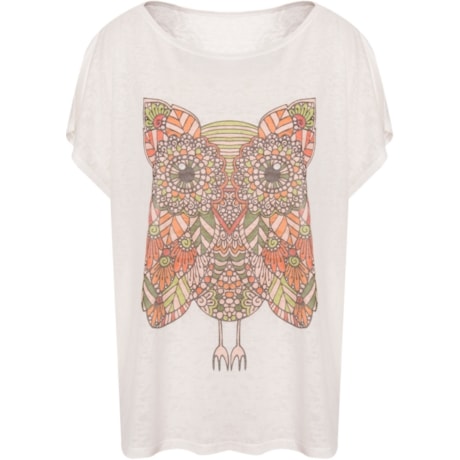 CAPITOLLIUM - BLUSA AMPLA CORUJA VITRAL - OFF WHITE