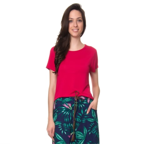 CAPITOLLIUM - BLUSA BÁSICA MULET ABERTURAS LATERAIS - PINK