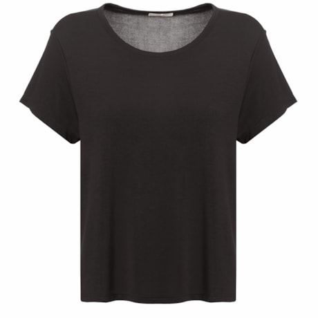 CAPITOLLIUM - BLUSA BÁSICA MULET ABERTURAS LATERAIS - PRETO