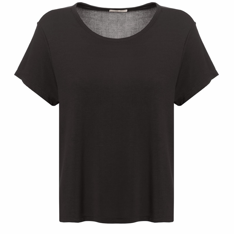 CAPITOLLIUM - BLUSA BÁSICA MULET ABERTURAS LATERAIS - PRETO