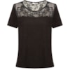 CAPITOLLIUM - BLUSA CAMURÇA COM TELA TRABALHADA - PRETO