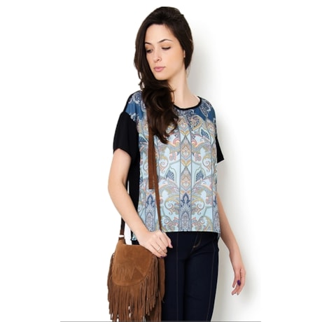 CAPITOLLIUM - BLUSA CASHIMERE BICOLOR  MONTEREY - PRETO CAPITOLLIUM - BLUSA CASHIMERE BICOLOR  MONTEREY - PRETO