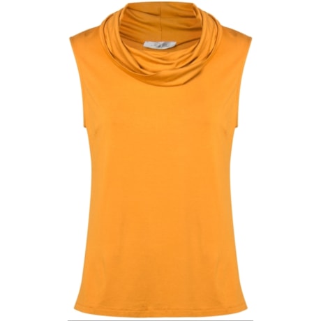 CAPITOLLIUM - BLUSA CAVADA GOLA ROULE - MOSTARDA