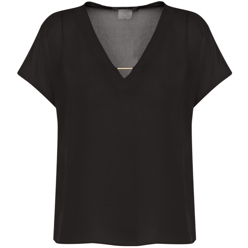 CAPITOLLIUM - BLUSA CHIFFON DETALHE METAL - PRETO